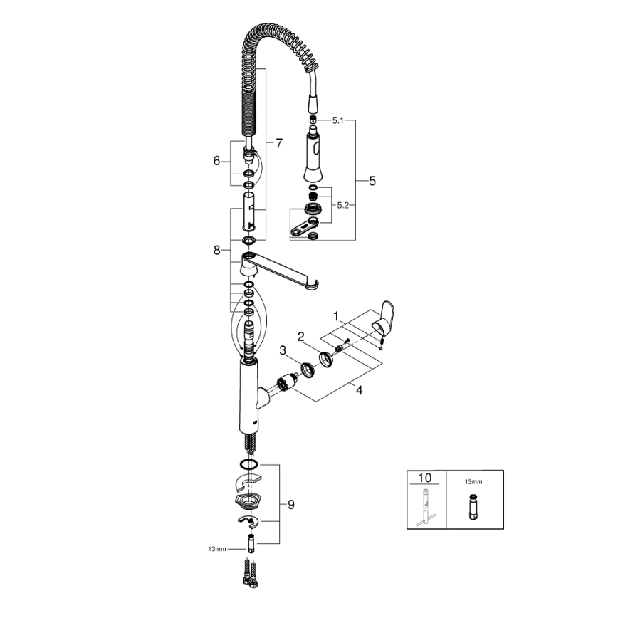 GROHE 32950000 - Grifo para fregadero K7, cromo brillante