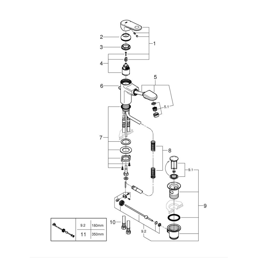 GROHE 33155002 - Grifo para lavabo EUROPLUS DN 15 en cromo brillante