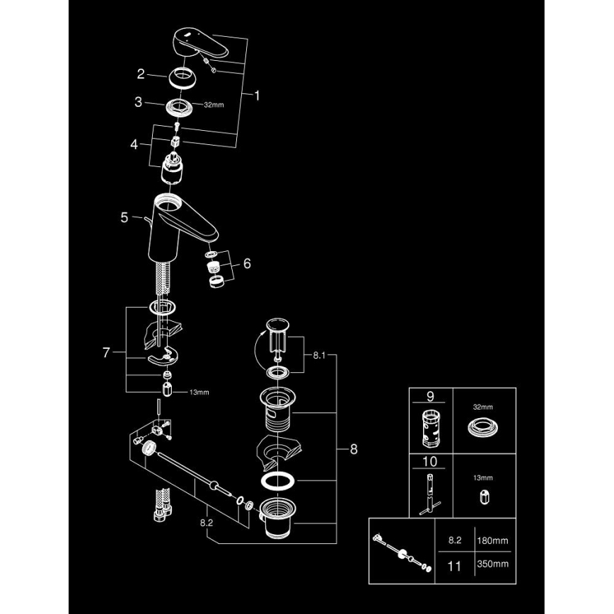 GROHE 3319020E - Monomando para lavabo EURODISC COSMOPOLITAN tamaño S, cromo