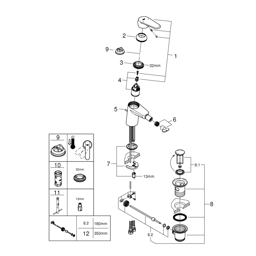 GROHE 33244002 - Grifo para bidé EURODISC COSMOPOLITAN DN 15 cromo brillante