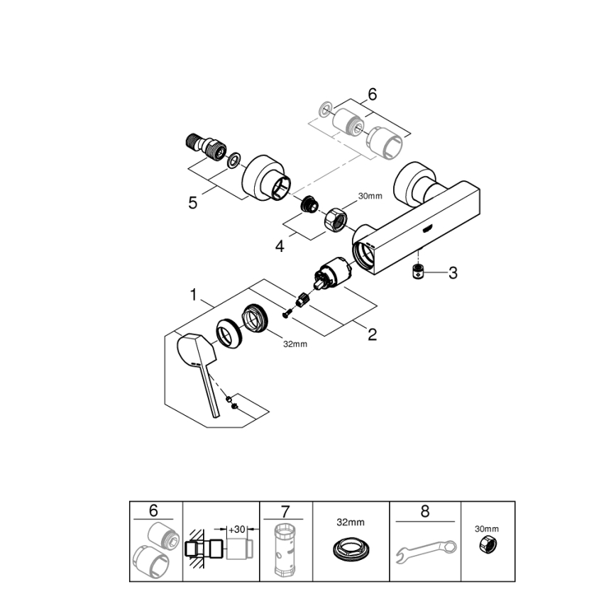 GROHE 33577003 - Mezclador de ducha PLUS DN 15 cromo brillante