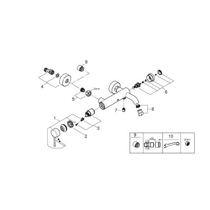 GROHE 33624DC1 - Grifo para bañera ESSENCE en acero inoxidable