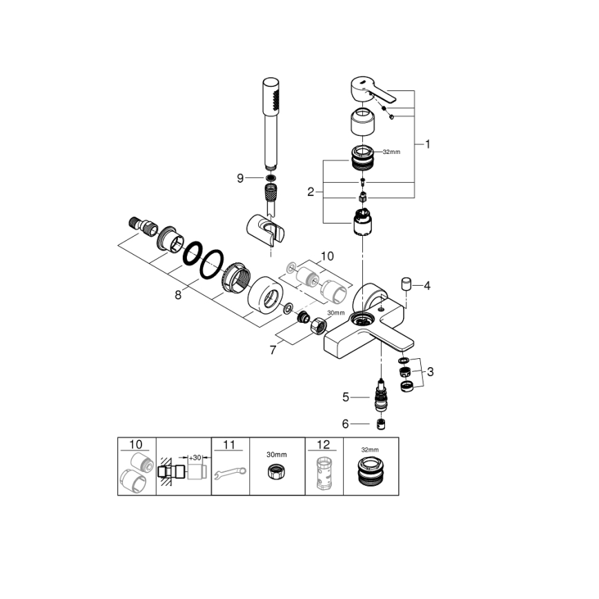GROHE 33850001 - Grifo de bañera LINEARE DN 15 cromo brillante