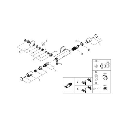 GROHE 345942430 - Mezclador termostático para ducha PRECISION START DN 15, negro