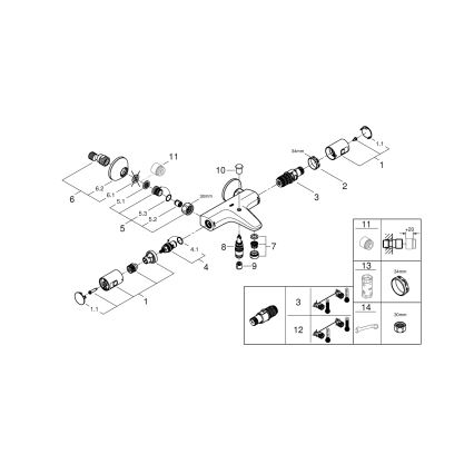 GROHE 345982430 - Grifo termostático para bañera PRECISION START 168 mm negro