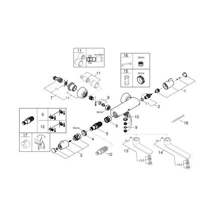 GROHE 34666000 - Mezclador termostático médico DN 15, cromo brillante