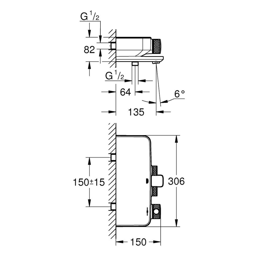 GROHE 34718000 - Grifo termostático para bañera GROHTHERM SMARTCONTROL 12” cromado