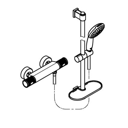 GROHE 34791001 - Conjunto de ducha termostático PRECISION FEEL de 600 mm, cromado