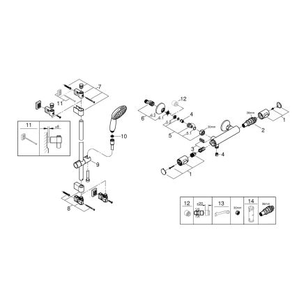 GROHE 34805001 - Mezclador termostático de ducha PRECISION FLOW DN 15 cromado