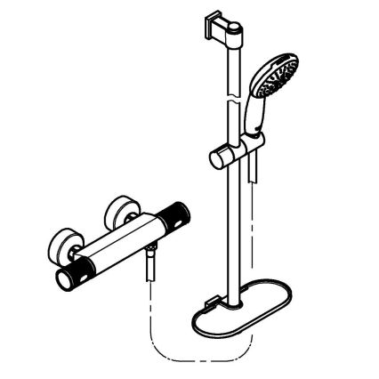 GROHE 34853001 - Grifo termostático para ducha PRECISION FEEL + conjunto de 90 cm, cromado