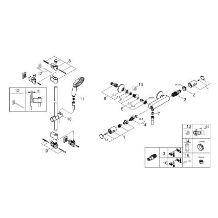 GROHE 34854001 - Mezclador termostático para ducha PRECISION START 900 mm cromado
