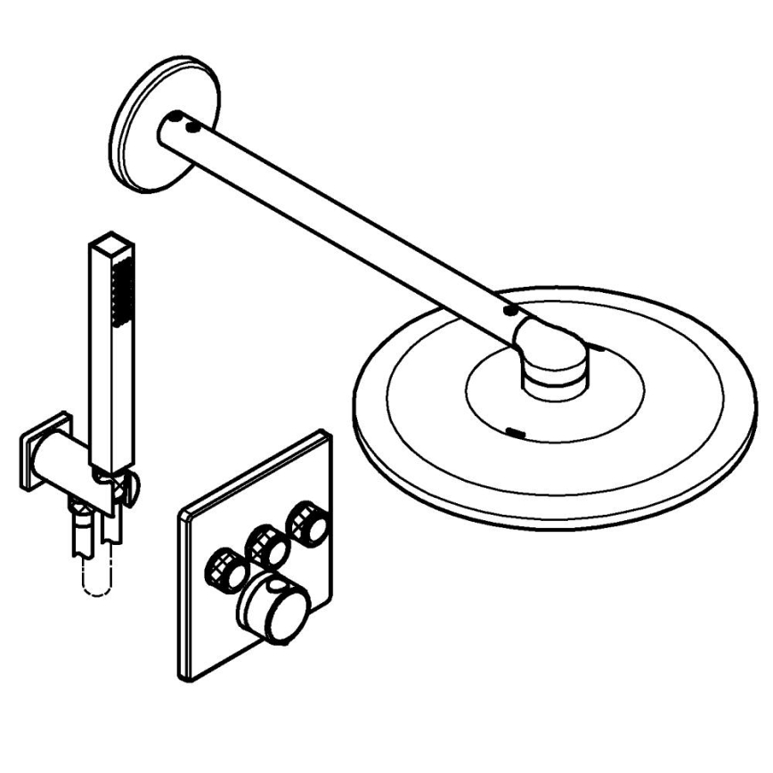 GROHE 34875000 - Sistema de ducha PRECISION SMARTCONTROL 310 mm, cromo brillante