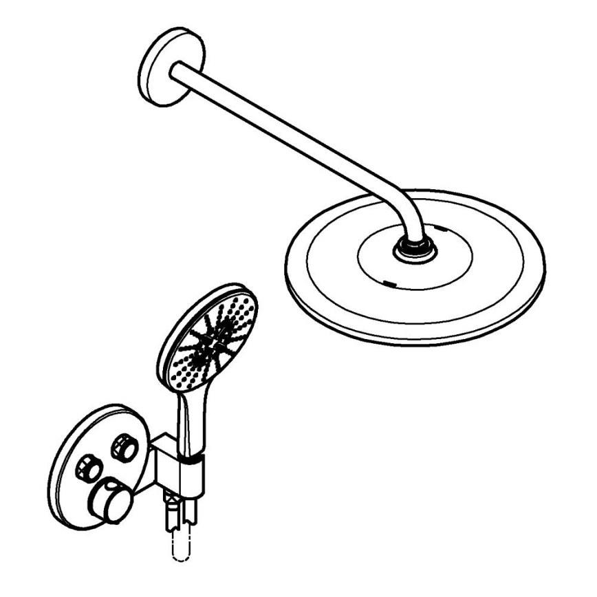 GROHE 34877000 - Sistema de ducha VITALIO RAIN MONO 310 cromo brillante