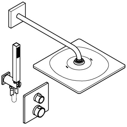 GROHE 34881000 - Sistema de ducha empotrado PRECISION 310 × 310 mm cromo brillante