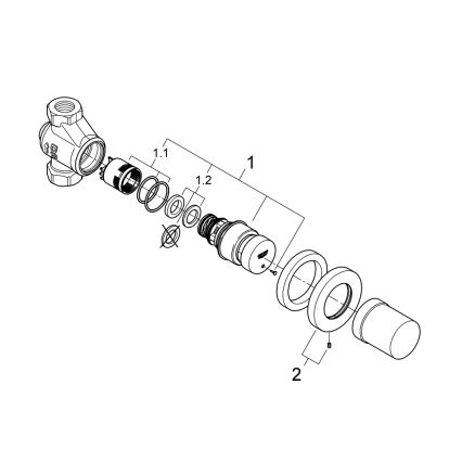 GROHE 36268000 - Válvula de paso con cierre automático EUROECO COSMOPOLITAN T DN 15 cromo