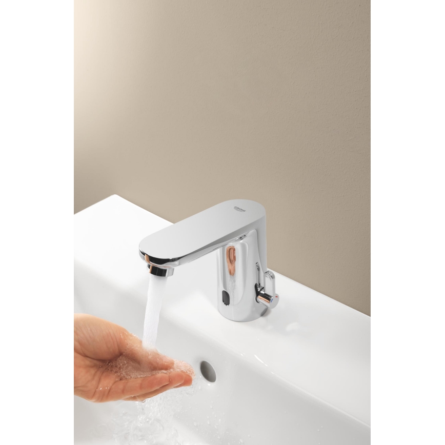 GROHE 36366002 - Grifo electrónico de lavabo GET E, cromo brillante