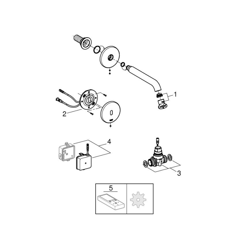 GROHE 36447000 - Grifo electrónico infrarrojo ESSENCE E 182 mm, cromo brillante