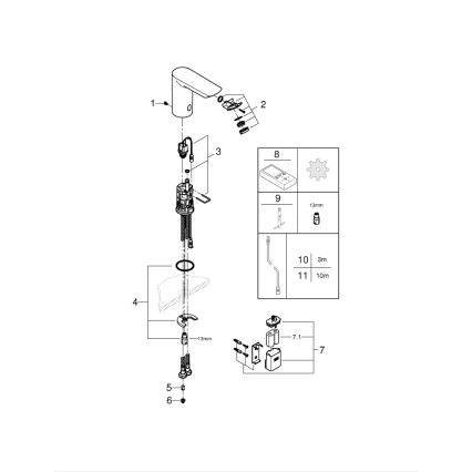GROHE 36452000 - Grifo electrónico infrarrojo para lavabo BAU COSMOPOLITAN E cromado