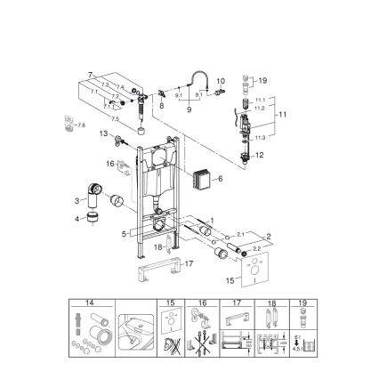 GROHE 36497000 - Módulo para inodoro SOLIDO 1,13 m blanco