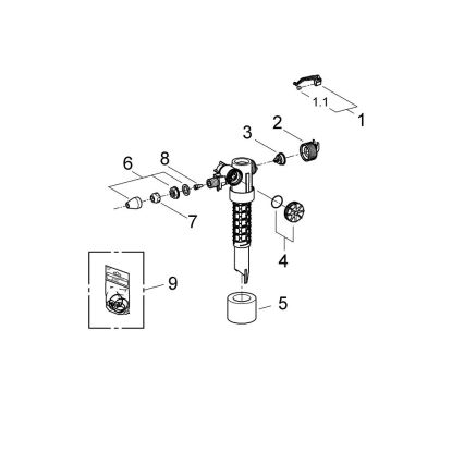 GROHE 37095000 - Válvula de llenado 38” cromo brillante