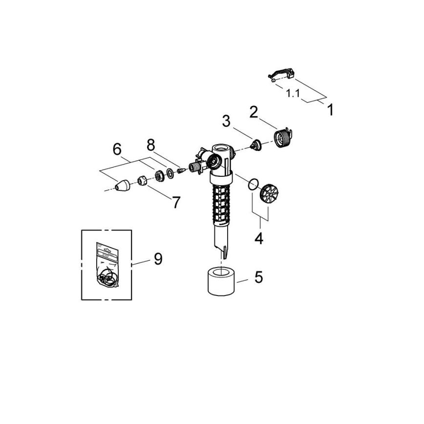 GROHE 37095000 - Válvula de llenado 38” cromo brillante