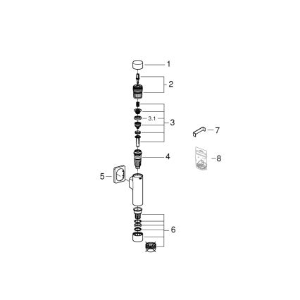 GROHE 37349000 - Válvula de descarga a presión RONDO A.S. 3” cromo brillante