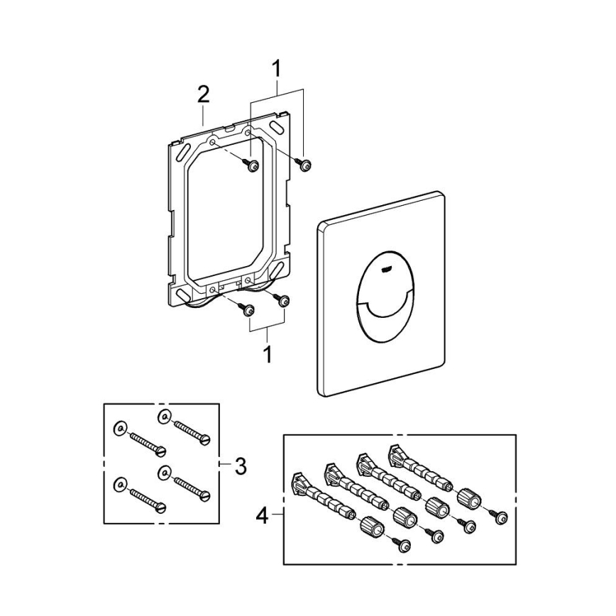 GROHE 38505P00 - Placa de accionamiento SKATE AIR 156 × 197 mm cromo mate
