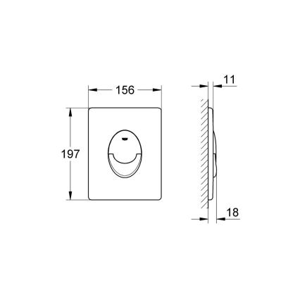 GROHE 38505SH0 - Placa de accionamiento SKATE AIR 156 × 197 mm blanco