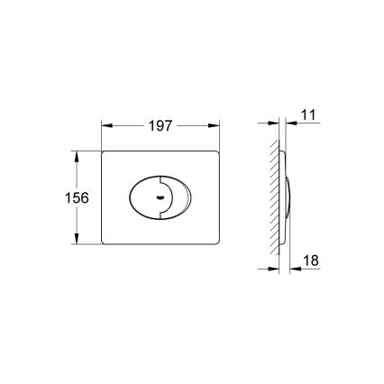GROHE 38506SH0 - Pulsador de descarga SKATE AIR 156 × 197 mm blanco