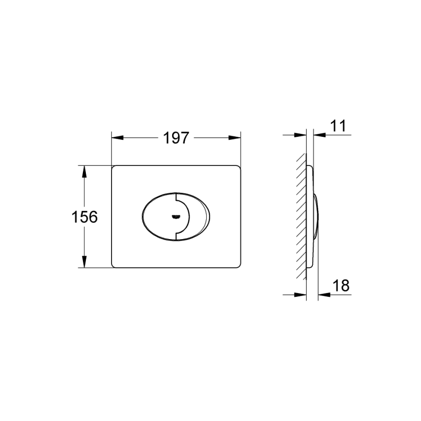 GROHE 38506SH0 - Pulsador de descarga SKATE AIR 156 × 197 mm blanco