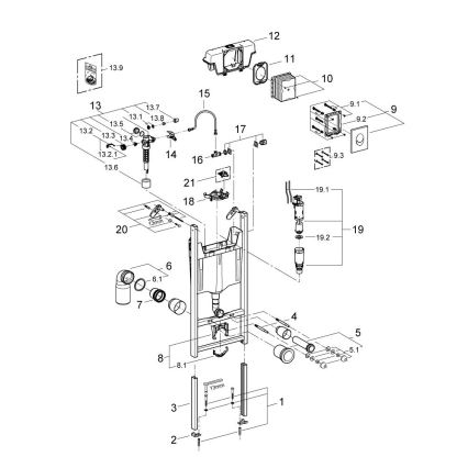 GROHE 3855800M - Conexión mural RAPID SL 130-230 mm cromo brillante