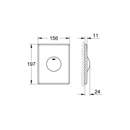 GROHE 38573SH0 - Botón de descarga SKATE 156 × 197 mm blanco