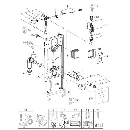 GROHE 38811KF0 - Kit 3 en 1 para WC SOLIDO 1,13 m negro