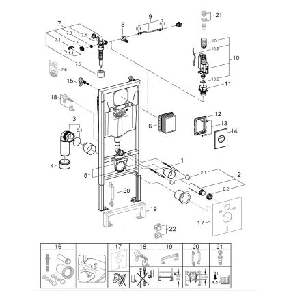 GROHE 38860000 - Kit 3 en 1 RAPID SL 1,13 m
