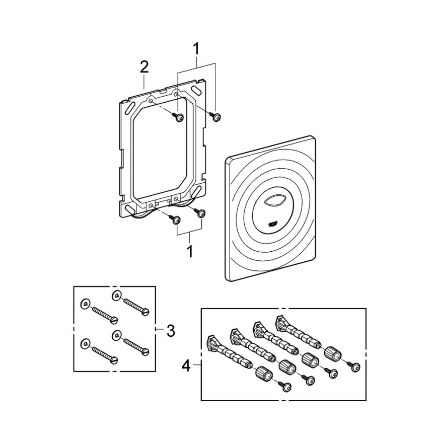 GROHE 38861000 - Pulsador de control SURF 156 × 197 mm cromo brillante