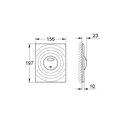GROHE 38861000 - Pulsador de control SURF 156 × 197 mm cromo brillante