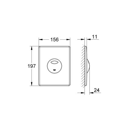 GROHE 38862000 - Pulsador de descarga SKATE 156 × 197 mm cromo brillante