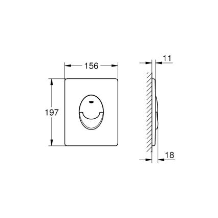 GROHE 38964KV0 - Botón de descarga START 156 × 197 mm negro