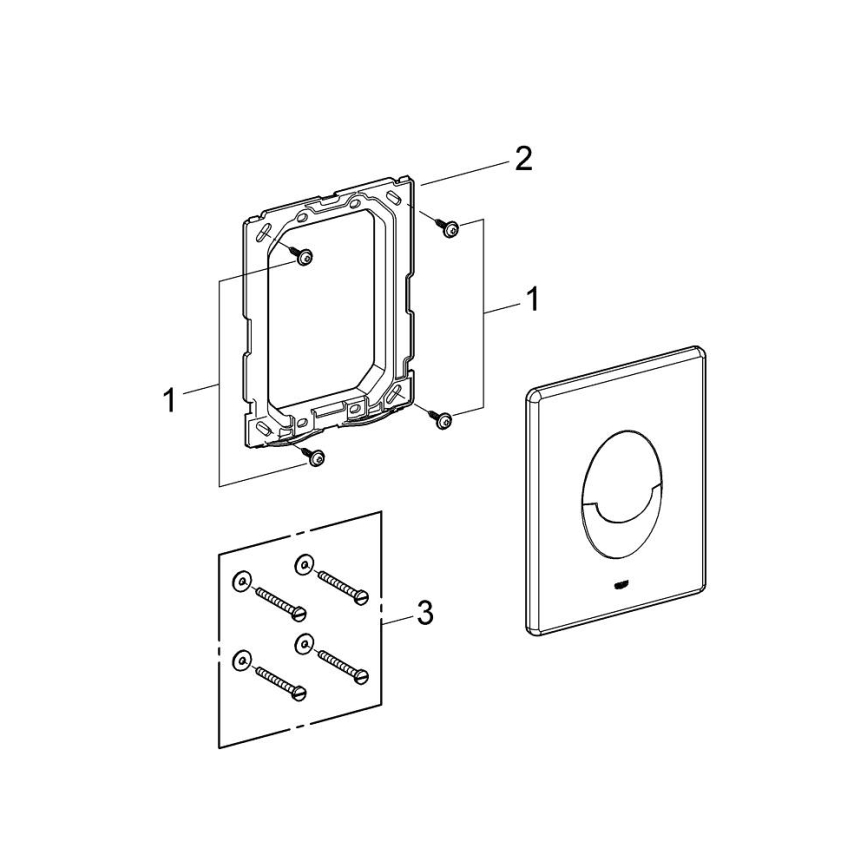 GROHE 38964P00 - Botón de descarga START, 156 × 197 mm, cromo mate
