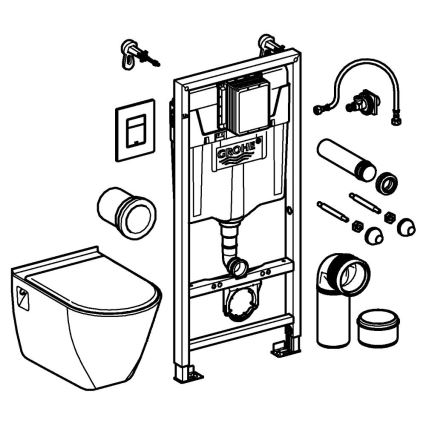 GROHE 39186000 - Kit de instalación empotrada SOLIDO 1,13 m blanco