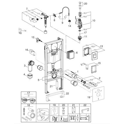 GROHE 39186000 - Kit de instalación empotrada SOLIDO 1,13 m blanco