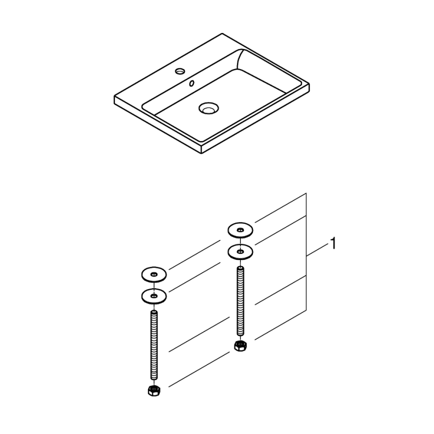 GROHE 3947900H - Lavabo CUBE CERAMIC 600 × 490 mm cerámica/blanco