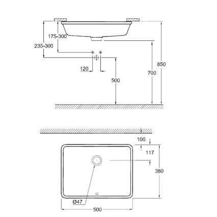 GROHE 3948000H - Lavabo CUBE CERAMIC 492 × 370 mm cerámica/blanco
