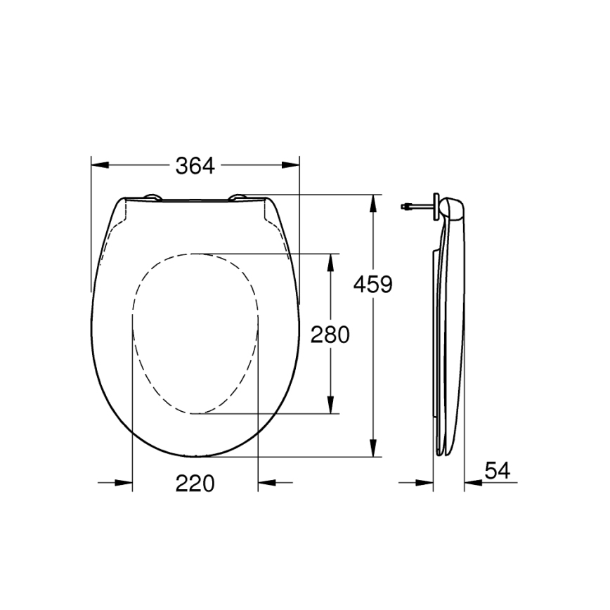 GROHE 39493000 - Asiento de inodoro BAU CERAMIC blanco duradero