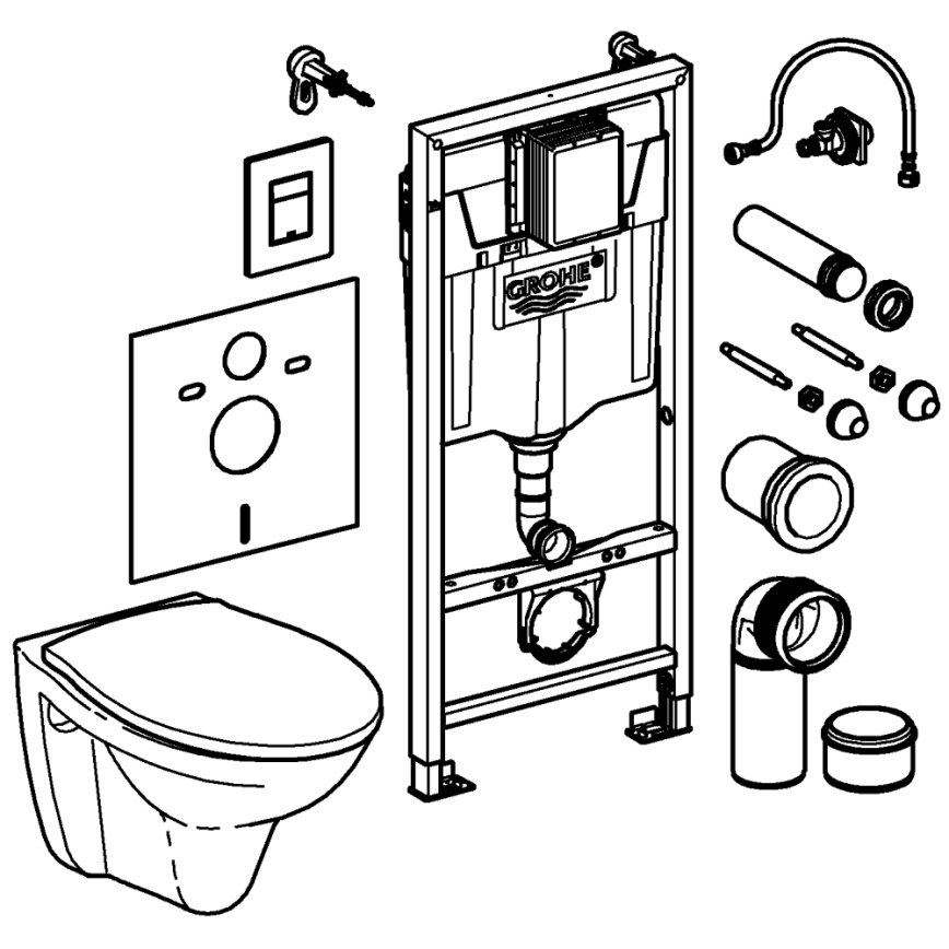 GROHE 39586000 - Juego 5 en 1 SOLIDO 1,13 m cerámica/blanco