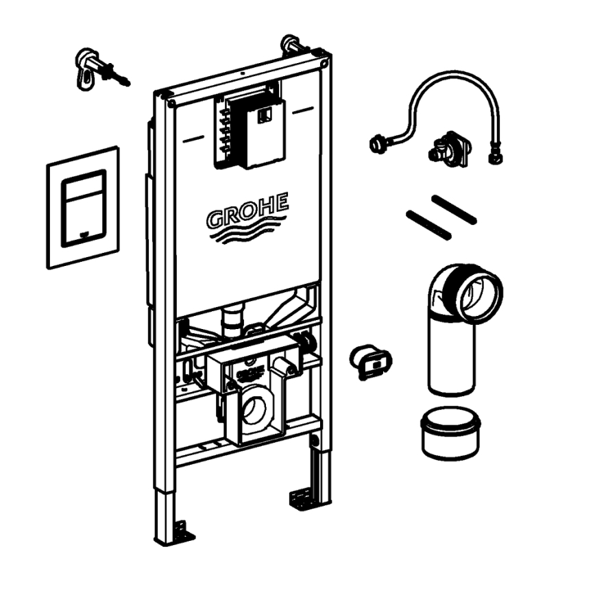 GROHE 39603000 - Juego 3 en 1 WC RAPID SLX 1,13 m cromo brillante