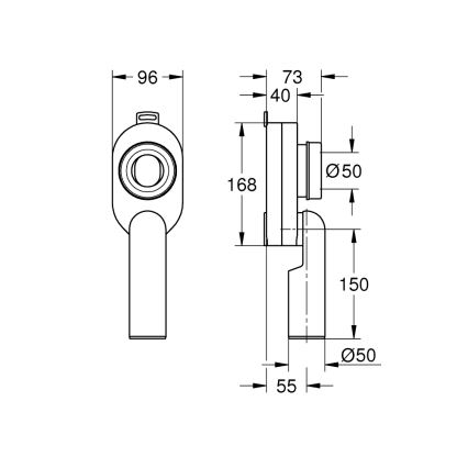 GROHE 39733000 - Sifón para urinario BAU CERAMIC