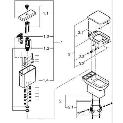 GROHE 39814000 - Conjunto combinado para inodoro START EDGE 825 × 557 × 384 mm cerámica/DuroWhite