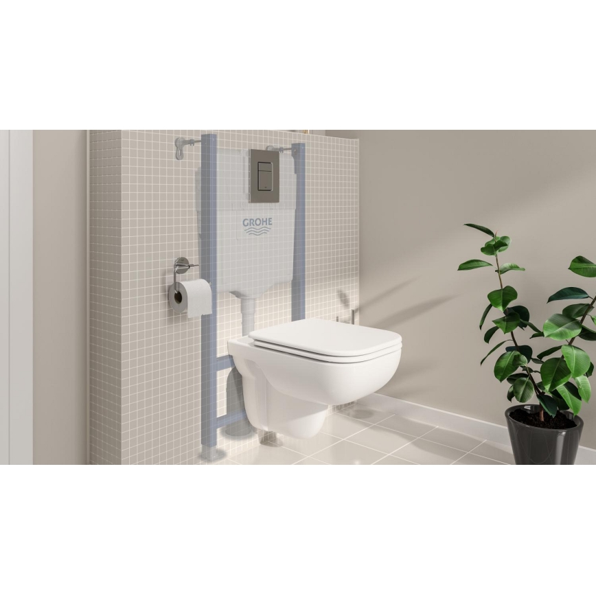 GROHE 39816000 - Juego para inodoro SOLIDO COMPACT 1,13 m, cerámica/blanco
