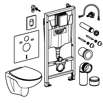 GROHE 39902000 - Inodoro SOLIDO 230 x 500 x 1130 cerámica/blanco